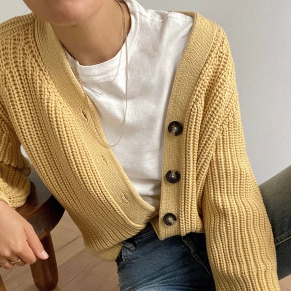 everlane the texture cotton cardigan